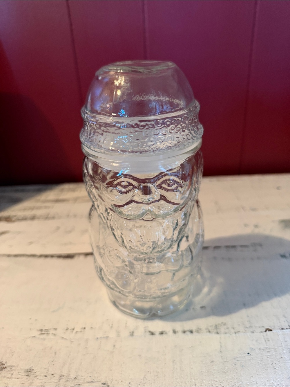 Vintage Glass Santa Candy Jar